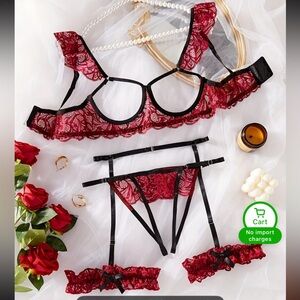 Red Lace Lingerie Set